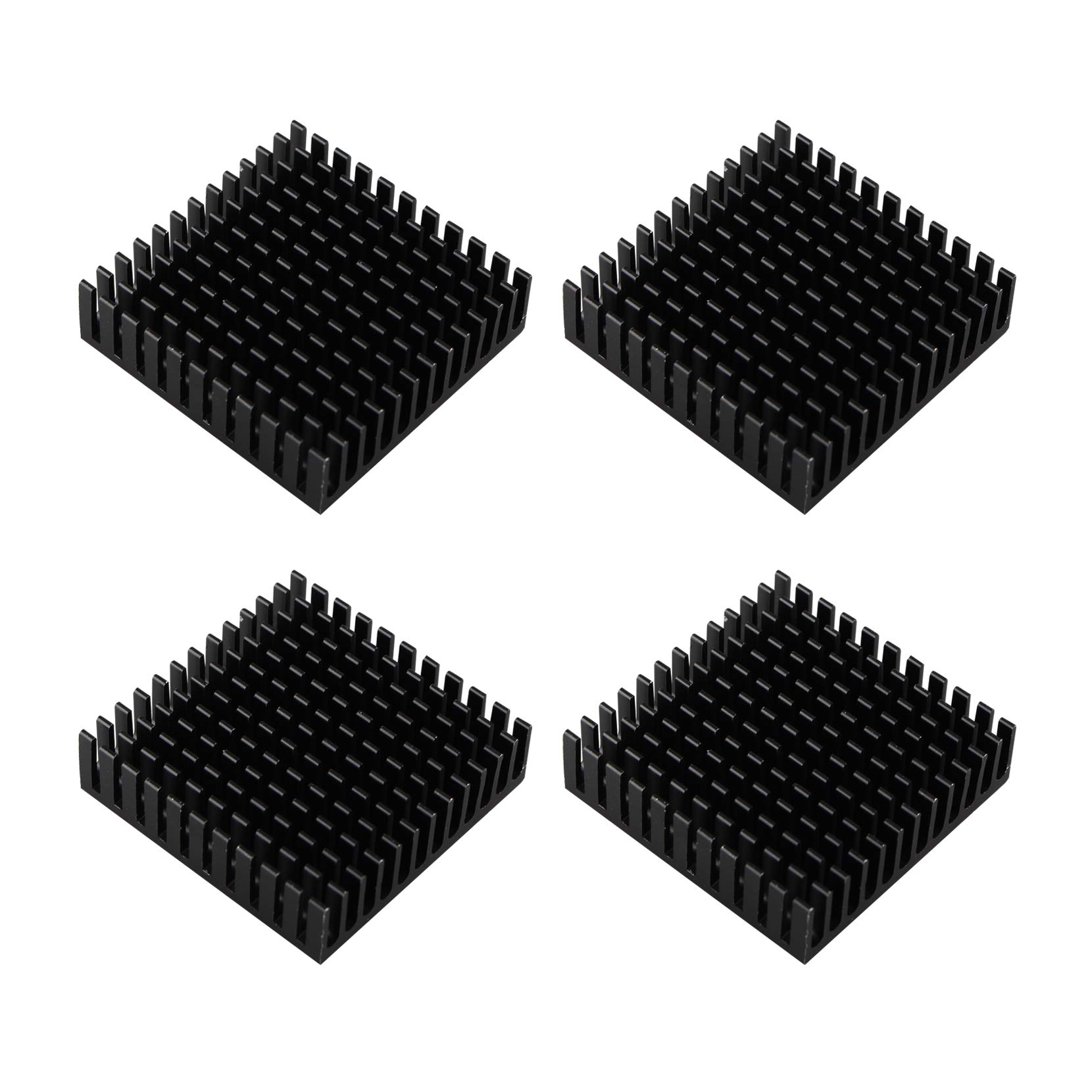 Jopto 4Pcs 3D Printer Accessories 40mm Heatsink Black Aluminum 40x40x11mm Cooler Heat Sink for Cooling 3D Printers Makerbot MK7/MK8, TEC1-12706 Thermoelectric Peltier Cooler