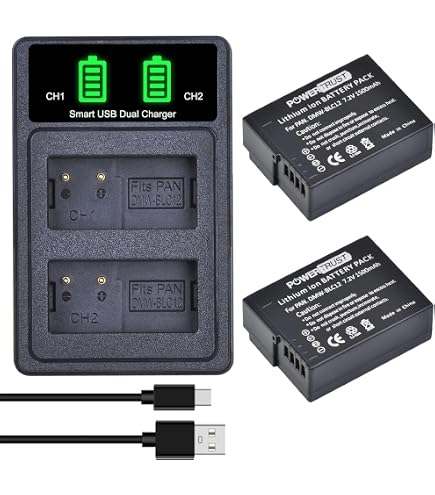 Kastar LLD2 USB Charger + Battery For Panasonic DMW-BLC12 (Lumix DMC-G85, Etc.)
