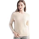 Chanyarn Women's 100% Cashmere Sweater Crewneck Long Sleeve Cable Top Solid Slim 2025 Fall Winter Soft Knitted Pullover