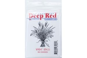 Deep Red Stamps Wheat Grass Rubber Cling Stamp 2 x 2 inches