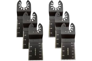 TUHOOMALL Mixed Wood Oscillating Tool Blades Multitool Saw Blade Set, Quick Release Saw Blades Fit for Fein Multimaster, Porter Rockwell Cable,Black & Decker,Ridgid Ryobi, Dewalt, Chicago (6 PCS)