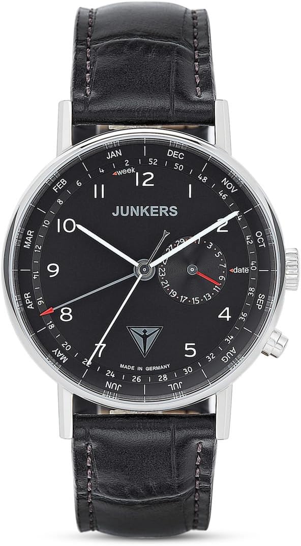 Men's Quartz Watch with Black Dial Analogue Display Quartz Leather 67342