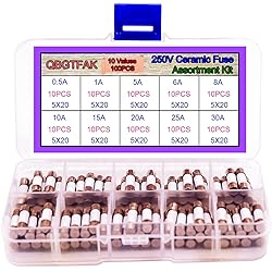 QBGTFAK 100pcs Quick Blow Ceramic Tube Fuse