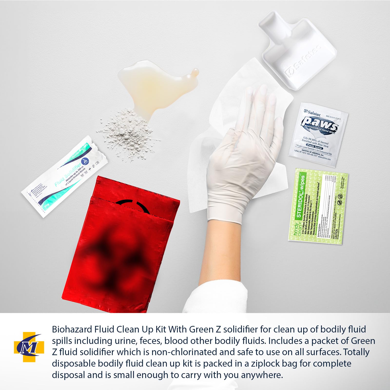 Disposable Fluids Mua MFASCO Bloodborne Pathogens Spill Kit - Cleaning Bag, Disposable ...