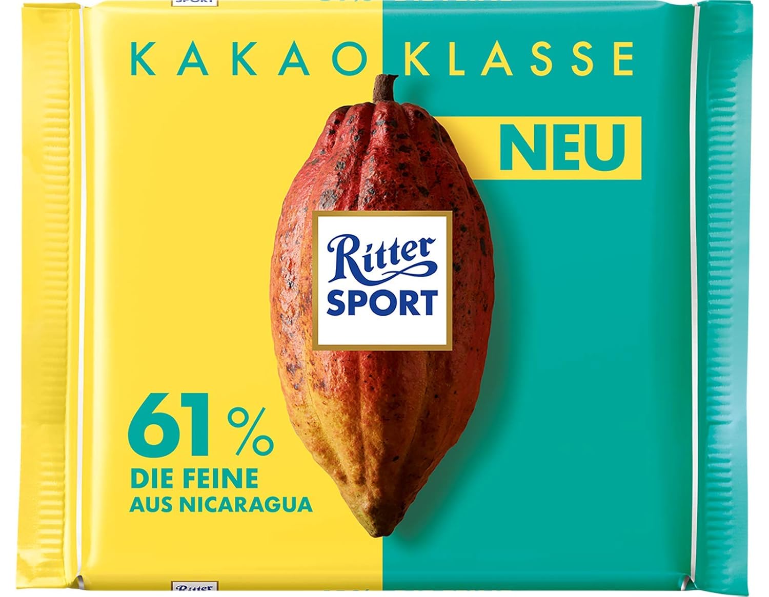 Amazon Com Ritter Sport 61 Fine Dark Chocolate Bar Candy Original German Chocolate 100g 3 52oz Grocery Gourmet Food
