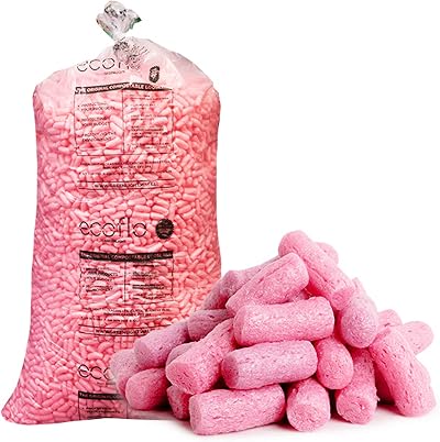 STORM TRADING GROUP Pink Eco Flo Biodegradable Packing Peanuts 15 Cubic Void