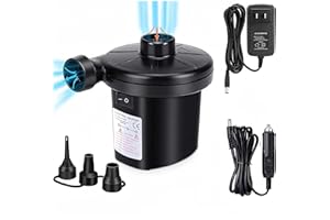 XINGZUAN Air Pump Electric Air Pump for Inflatables Air Mattress Pump with 3 Nozzles Inflator Deflator Quick Air Pump for Air Mattress Beds Pool Toys Raft Boat Swimming Rings,Air Mattress Pump