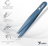 Candure Slanted Tweezers for Brows & Face with Leather Pouch view 3