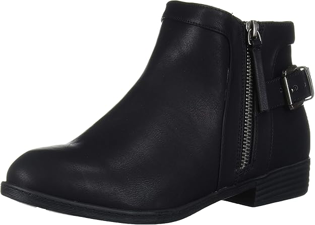 Amazon.com | Luoika Women's Wide Width Ankle Booties - Mid Low Block Heel Side Zipper Flexible 