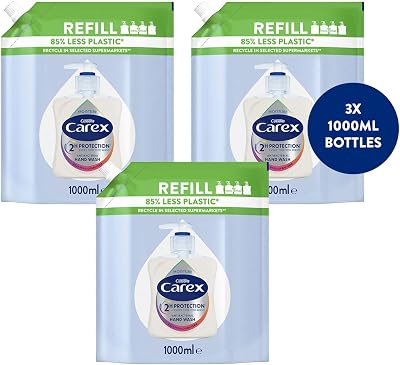 Carex 2 Hour Protection Antibacterial Moisture Hand Wash Refill 3x1L Eco