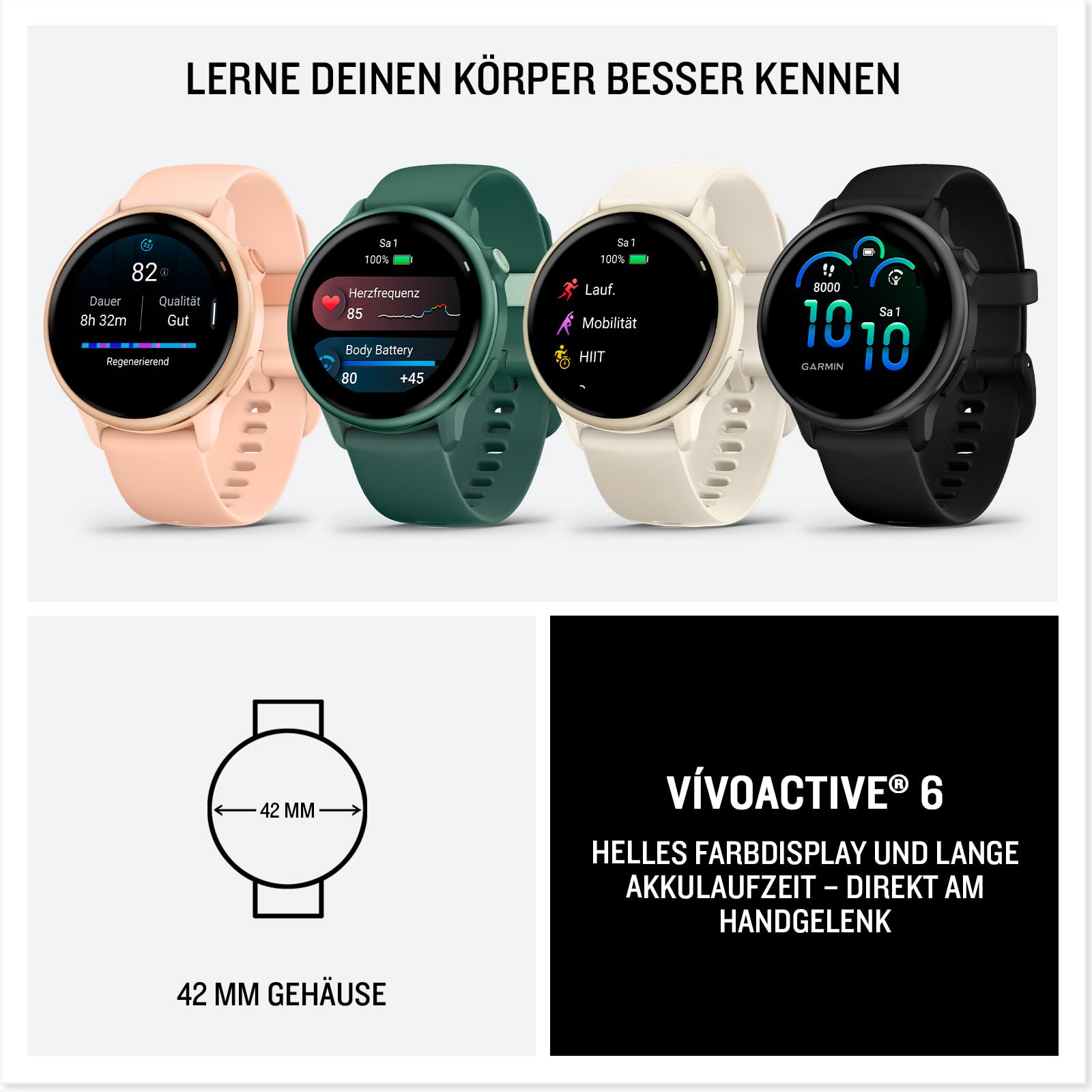 Garmin vívoactive 6 42mm - Fitness-Smartwatch, 1,2