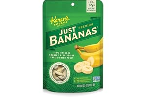 Karen's Naturals Just Bananas, 2.5 Ounce Pouch (Packaging May Vary) All Natural Freeze-Dried Fruits & Vegetables, No Additives or Preservatives, Non-GMO