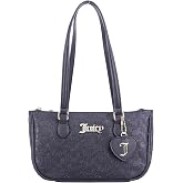 Juicy Couture Womens Pep In Her Step Shoulder Bag, Logo Monogram Designer Handbag with Heart Charm