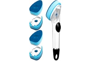 HELIME Dishwand Refills, Non-Scratch Replacement Sponge Heads for Dish Wand, Leak-Proof Handle with Heavy-Duty Scrubbers, Uni