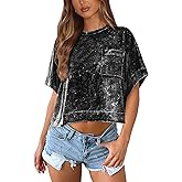 Pungdra Womens Acid Wash Comfort Colors Tshirt Oversized T Shirts for Women Boxy Tee Baggy Shirts Cropped Workout Gym Clothes