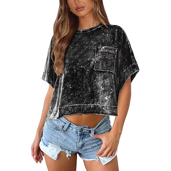 Alexander Wang Women's Short Sleeve Tee with Acid Wash & Embossed
