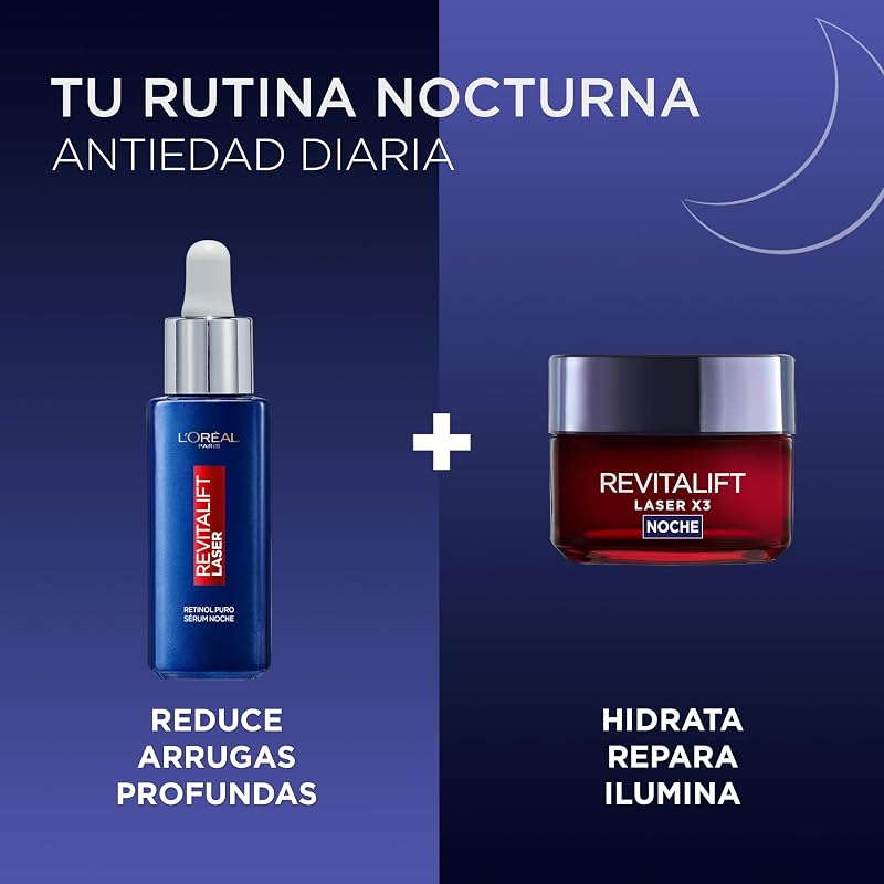 L'Oréal Paris Revitalift Laser Serúm de Noche Nº1 con Retinol Puro, 30ml