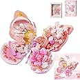 Sufeasdf Pink Flower Starmoon Butterfly Building Block 560Pcs, Insects & Flower Blocks Toy with Photo Frame, Compatible with Lego 853792 Accessory, Artistic Toy with Ages 6+ (Pink Butterfly)