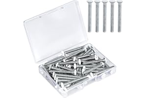 AIEX Long 6-32 Thread White Wall Plate Screws Outlet Cover Screws Switch Cover Screws Replacement (35Pcs, 1.2Inch, White)