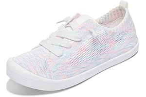ALTOCIS Women's Knit Slip On Sneakers Ladies Elastic Low Top Flats Lightweight Breathe Mesh Fashion Sneakers Cute Flying Woven Loafers