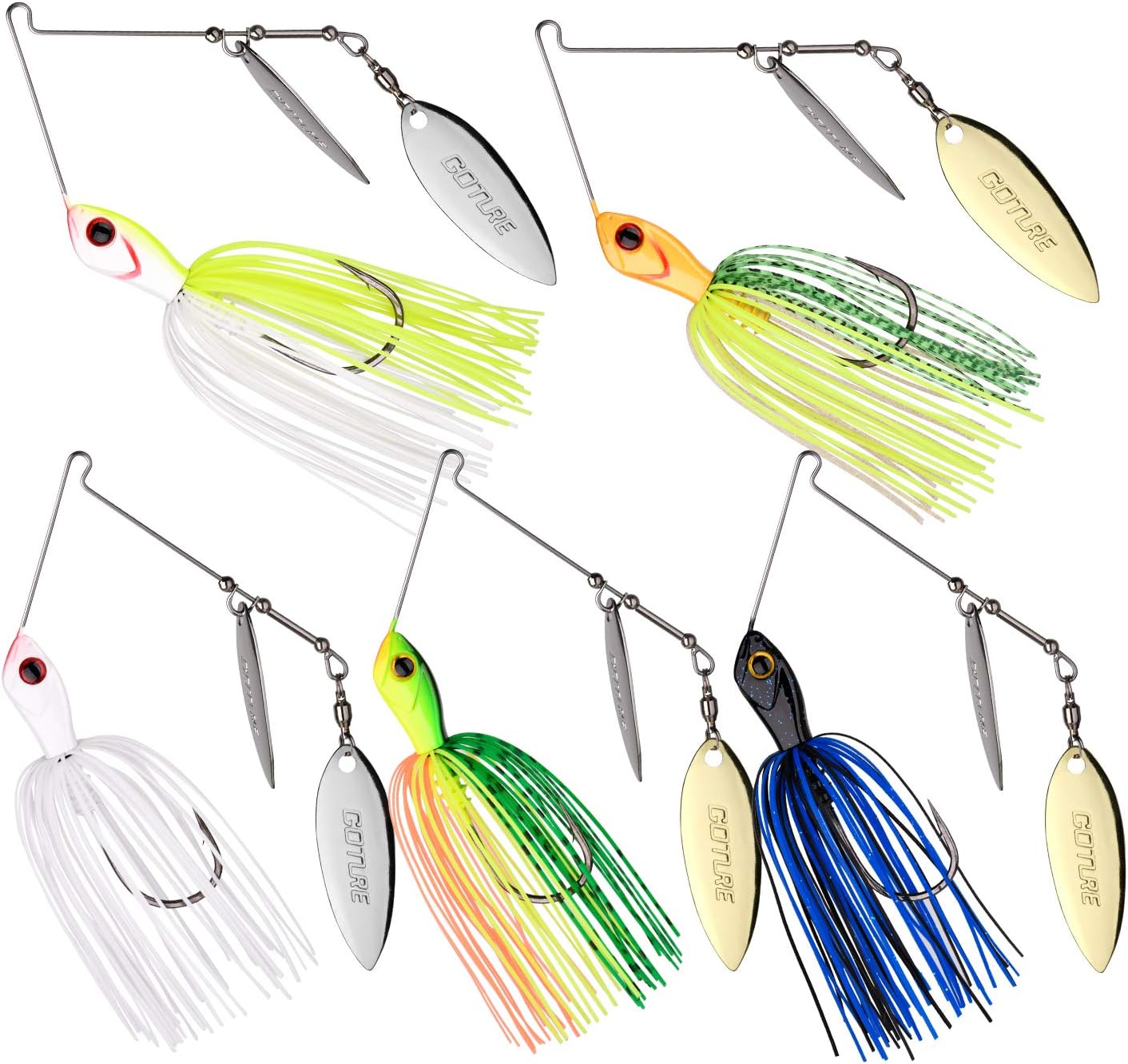 Bass Fishing Lure Spinner Baits Kit