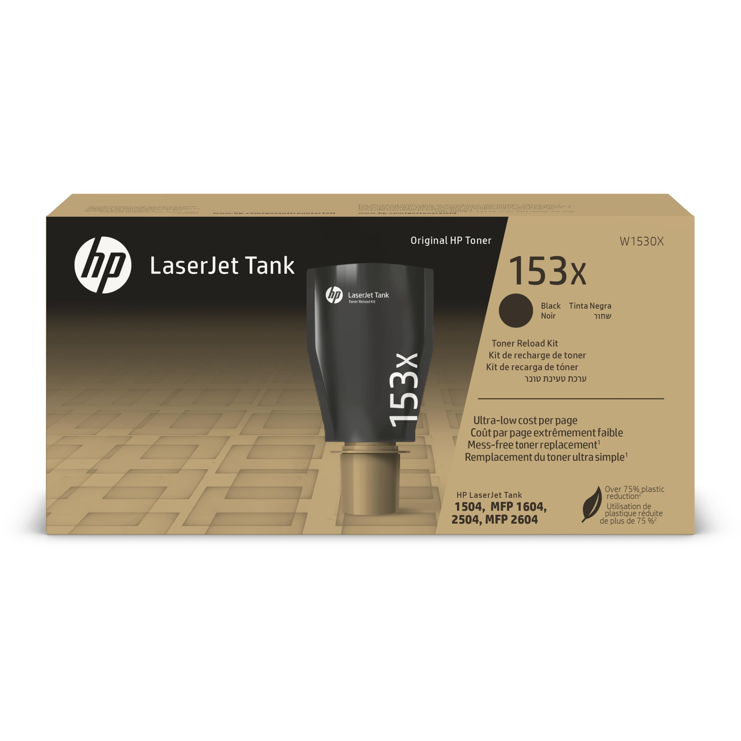 HP Original 153X Black Laserjet Tank Toner Refill Kit, High (XL) Yield