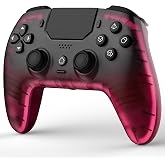 BETMI Wireless Controller for PS-5, Pro/Slim/PC (Black/Hot Pink/Clear) | Hall Effect Joystick &amp; Trigger/Macro/Turbo/RGB Light/3.5mm TRRS Audio Jack/Speaker/Mic/Mute Button/6-Axis Gyro/Dual Vibration