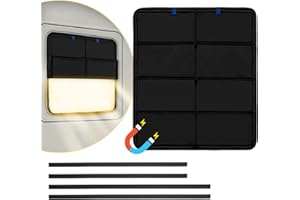 funomo RV Large Side Window Shade, 31 × 27 inch Foldable Magnet RV Blackout Window Cover, Keystone Outback Travel Trailer Side Windows Cover, UV Rays Protection Waterproof Thickened Oxford (Black)