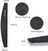 URAQT 16Pcs Nail Files Double-Sided 100/180 Grit Black Emory Board Set view 2