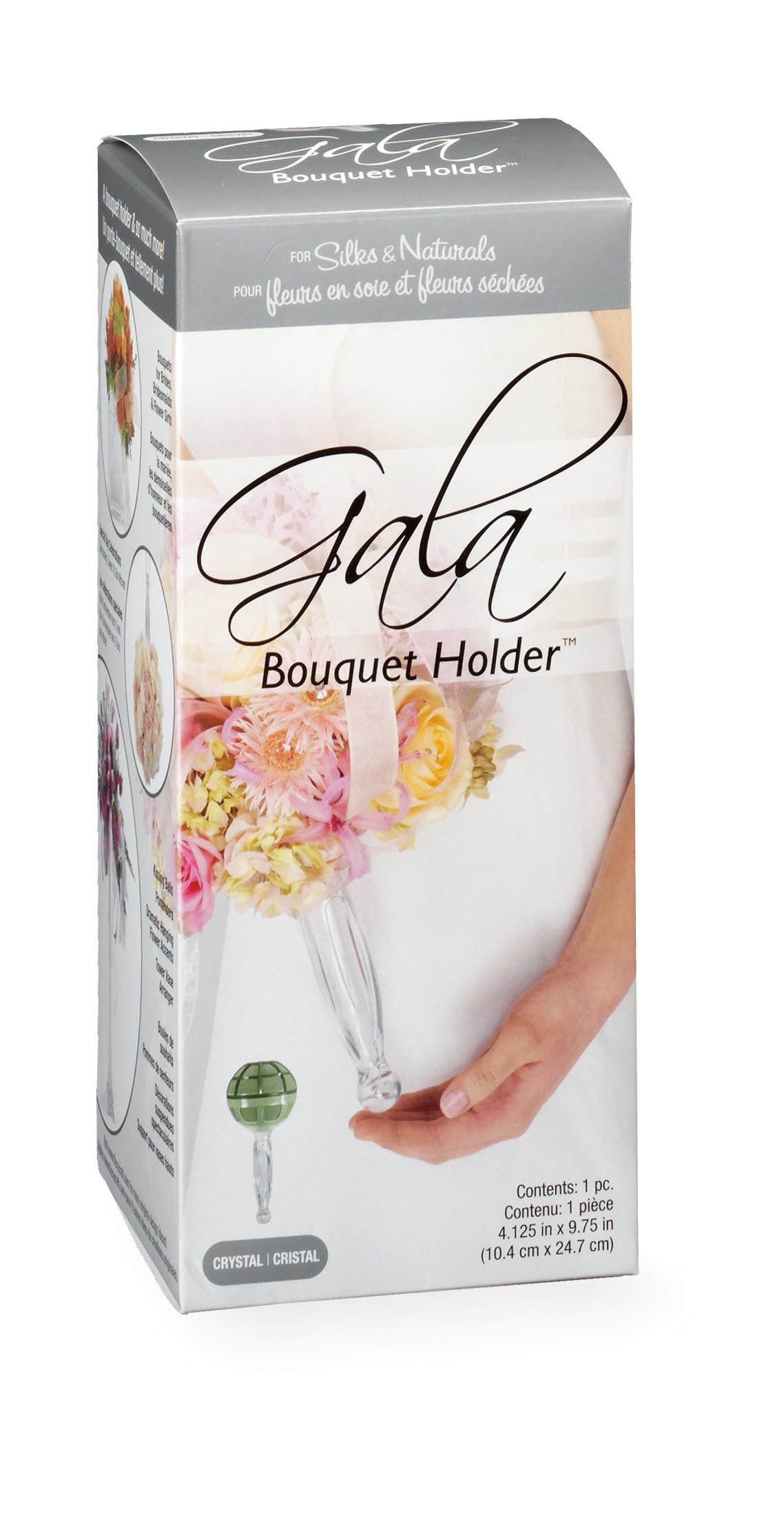 FloraCraft Gala Bouquet Holder with Floral Dry Foam 4.1 Inch x 9.75