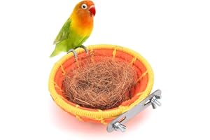 KATUMO Bird Nest, Parrot Breeding Nest Bed with Natural Coconut Fiber Bedding for Budgie, Parakeet, Cockatiel, Conure, Lovebird, Canary, Finch, Small Birds