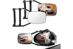 Towing Mirrors, Extension Towing Mirror 360 Degree Rotation Adjustable Dual View Clip-on Tow Mirror for Vehicle Car Truck Tra