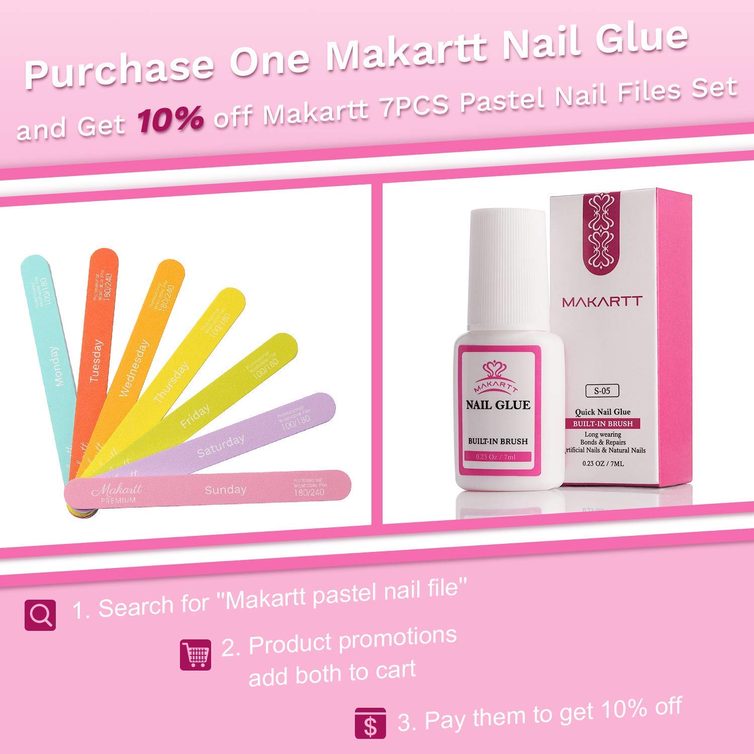Makartt Nail Glue for Acrylic Nails, Brush on Nail Glue for Nail Repair, Professional Super False Nail Adhesive Glue for Broken Nails Long Lasting S-05: Industrial & Scientific