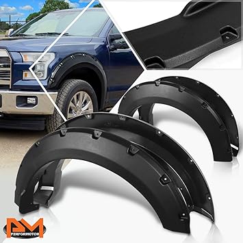 FENDER WHEEL FLARES POCKET RIVETED BLACK MATTE TEXTURED FOR 04-08 F150 PICKUP