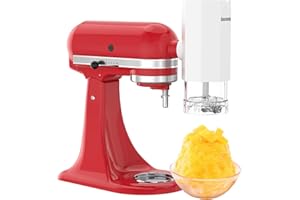 EASCANDY Shaved Ice Attachment for KitchenAid Stand Mixer, Snow Cone Maker for KitchenAid with 8 Ice Molds, Stainless Steel Blade Ice Shaver Attachment for Kitchen Aid Mixer