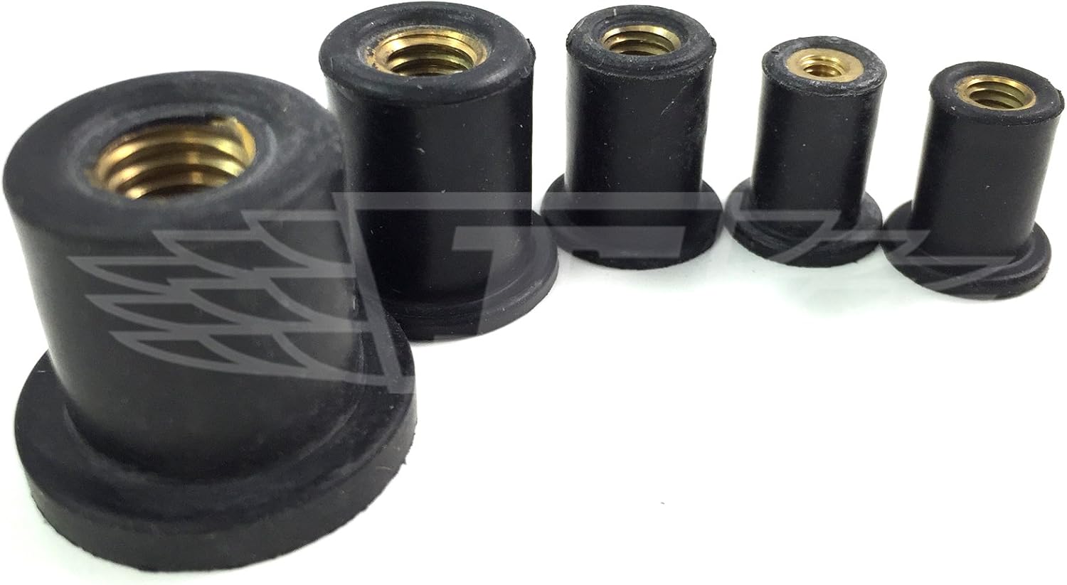 M5, Pack of 10 Rubber RUB NUT Well NUT Threaded Brass Insert Rivet