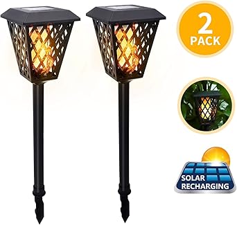 Gartenbeleuchtung Solar Led Gartenleuchten Mit Erdspiess Flammenlicht Wasserdicht Solarlampe Solarlichter Fur Aussen Garten Flammen Retro Vintage 2 Stucke Amazon De Beleuchtung