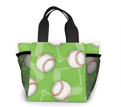 Bolsa de almuerzo, bolsas de asas portátiles reutilizables de béisbol