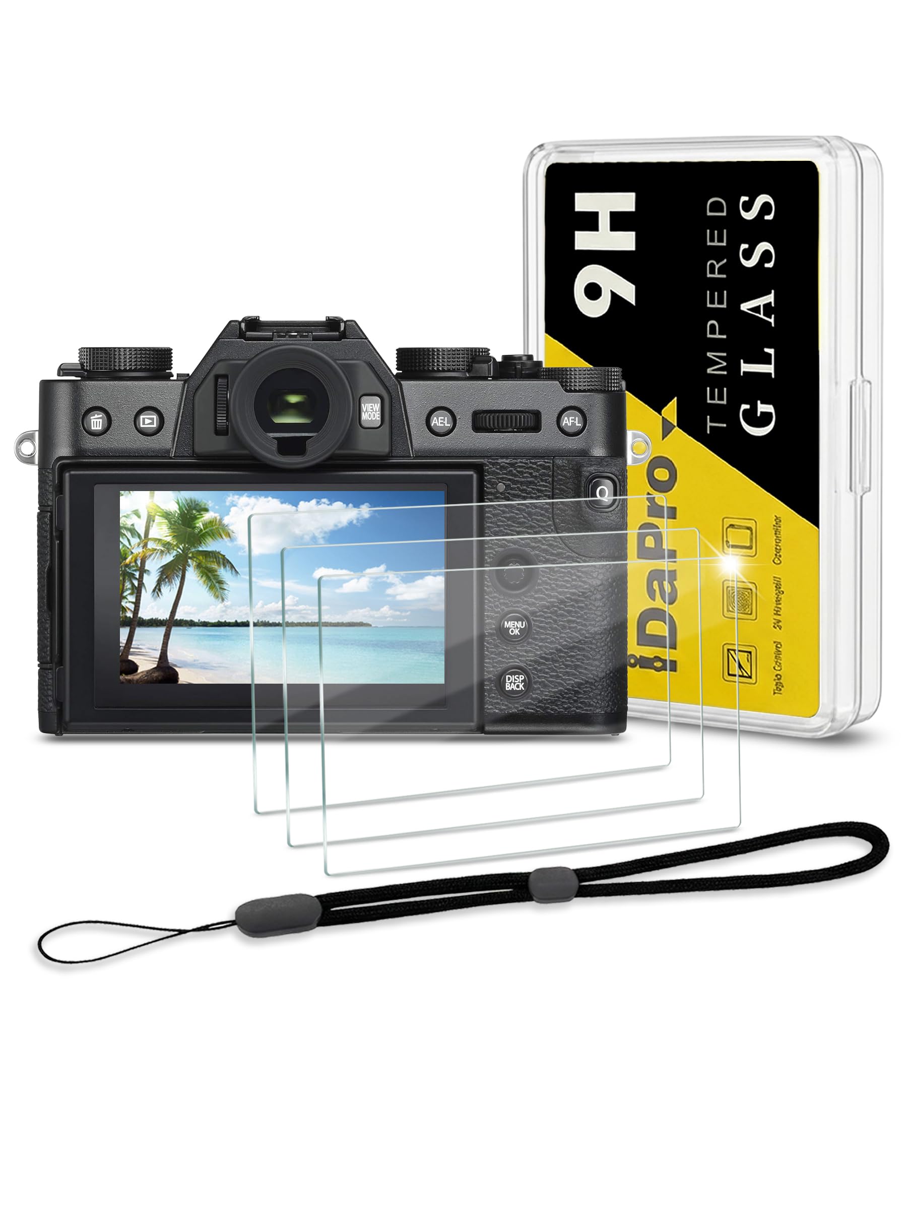 iDaPro Screen Protector for Fujifilm X-S10 X-T30 X-T20 X-T10 X-T100 XF10 X-A1 X-A2 Fuji XS10 XT30 XT20 XT10 XT100 XF10 XA1 XA2 [3 Pack],Tempered Glass Easy Installation