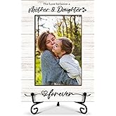 Mom Picture Frame, The Love Between a Mother and Daughter Is Forever Photo Frame, Wooden Photo Frame With Stand, 4x6 Picture Frame for Tabletop Display, Home Office Bedroom Desktop Decorations -06