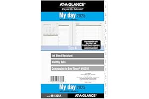 AT-A-GLANCE 2025 Planner, Daily & Monthly, 5-1/2" x 8-1/2", Desk Size, Two Page Per Day Refill, Loose-Leaf (481-225A-25)