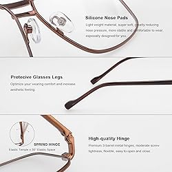RB.Pilot Reading Glasses for Men Square Double