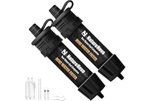 Mini Water Filter NatureNova Portable Emergency Water Filtration System Hiking Camping Straw Survival Gear Emergency Preparedness