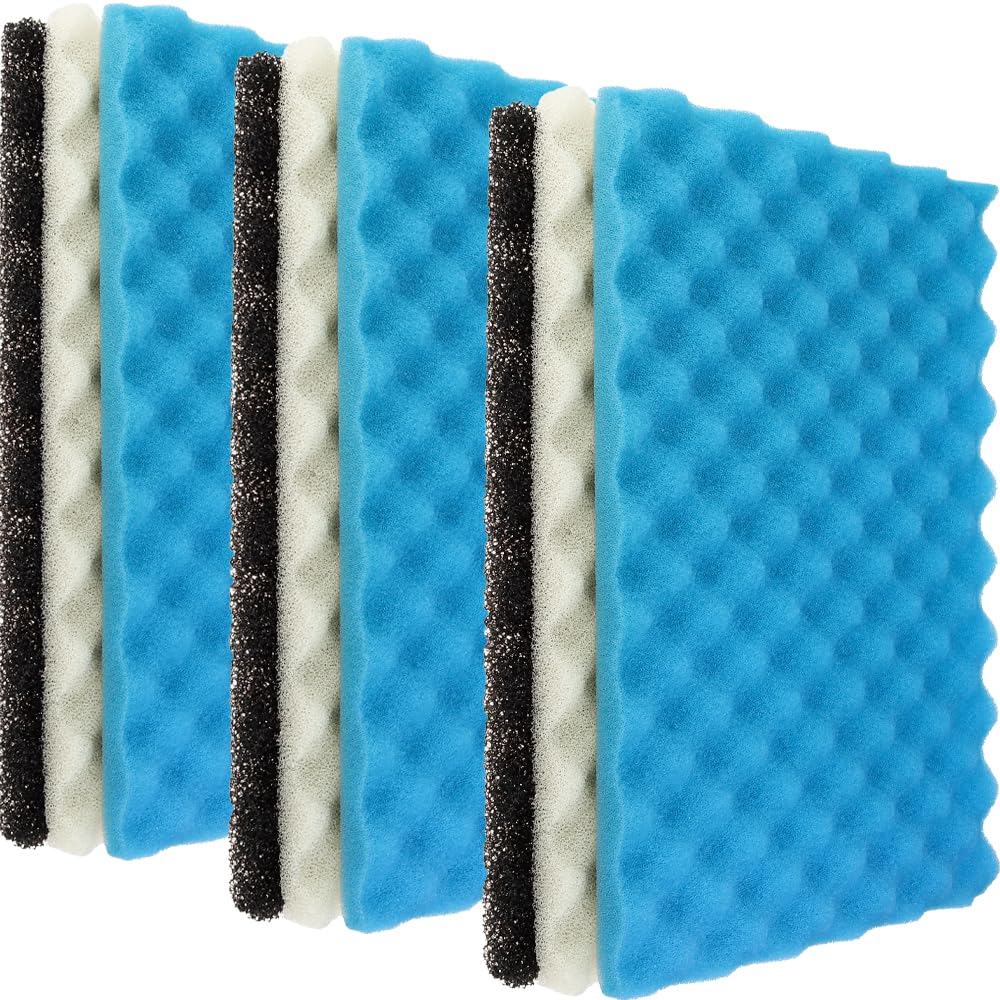 LTWHOME Fish Pond Foam Filter Sponge Set 43 X 28 cm 3 Grade Media Pack,17 X 11-Inch Media Set Coarse, Medium and Fine (Pack of 3 Sets)