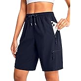Cyasundent Women's 9" Hiking Shorts Lightweight Stretch Quick Dry Athletic Casual Bermuda Shorts for Women