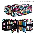 Pencil Case Holder Slot - Holds 202 Colored Pencils or 136 Gel Pens with Zipper Closure - Large Capacity Pen Organizer for Watercolor Pens & Markers | Perfect Gift for Students & Artist blossom