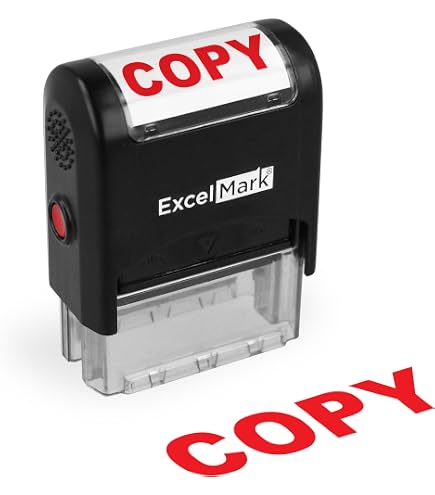 Amazon.com : ExcelMark RECONCILED Self Inking Rubber Stamp - Red