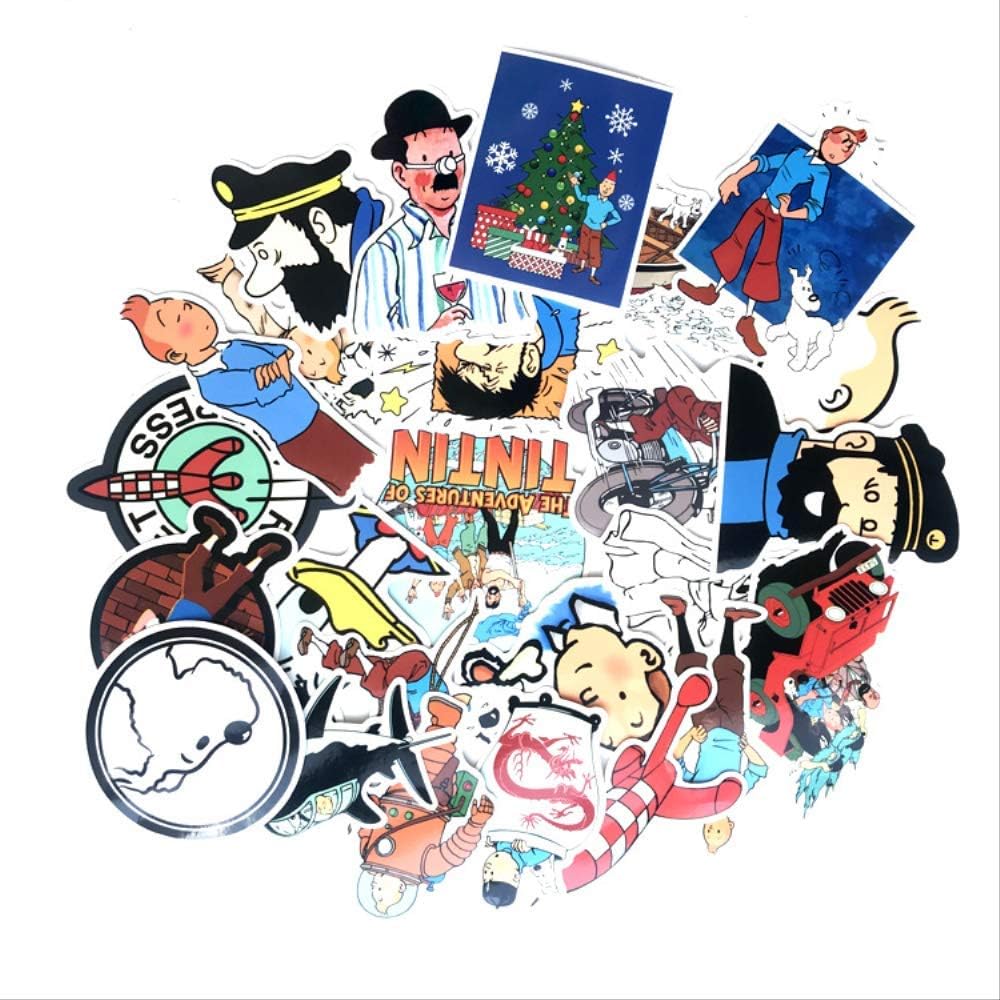 25 Photos of American Fantasy Adventures Graffiti Paste Tintin Adventurecomputer Computer Car Luggage Skateboard Electric Car Sticker