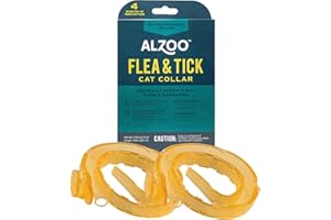 ALZOO Natural Flea & Tick Cat Collar, Helps Repel Fleas, Ticks & Mosquitoes, Plant-Based Active Ingredients, Phthalates and PVC Free, Up to 8 Months Protection, Pack of 2