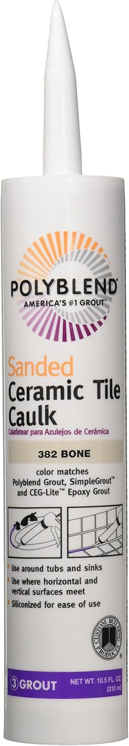 Custom BLDG Products PC38210S-6 10.5-Ounce Bone Tile Caulk, 10.5 Oz
